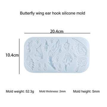My Store Silicon Mould 17 Cavity Butterfly Wing Earing & Pendant Mould