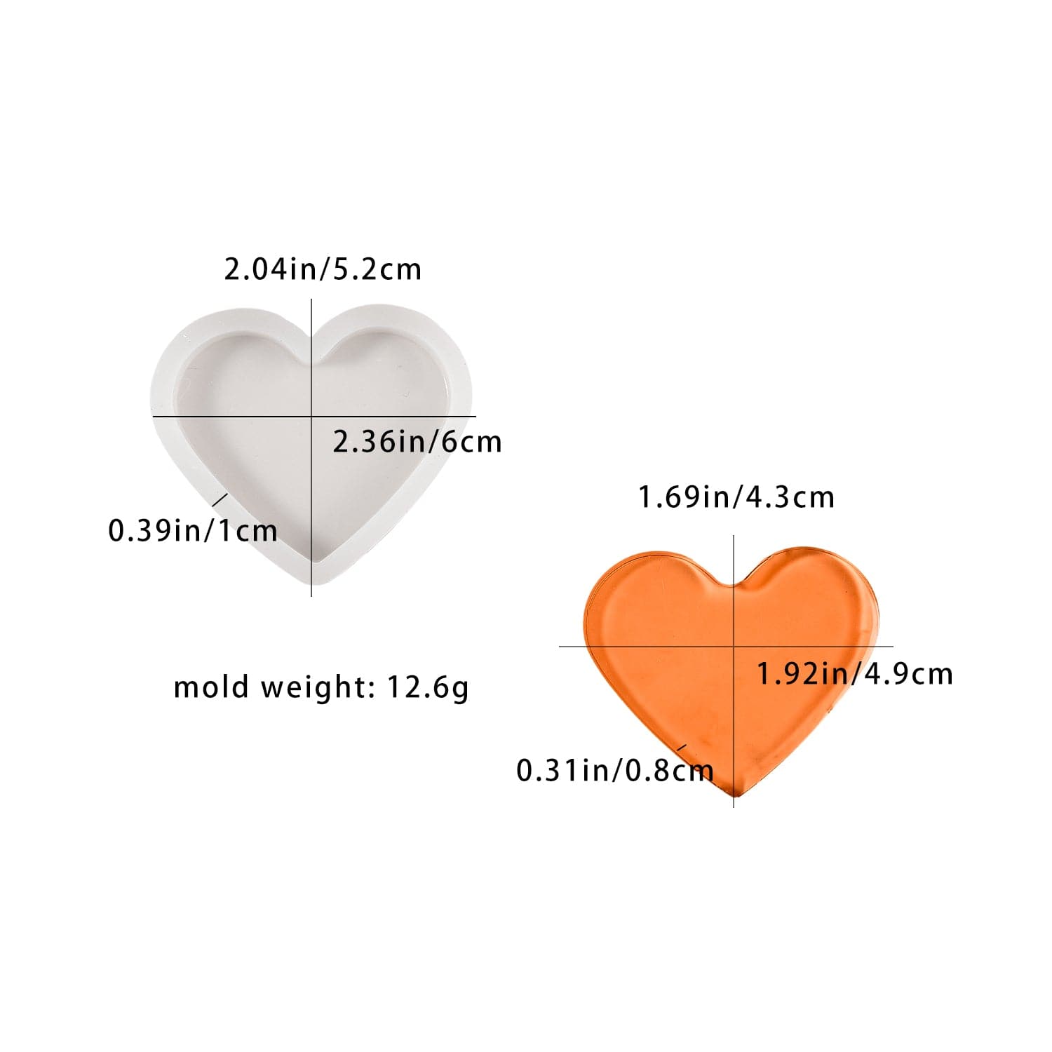 My Store Silicon Mould 2 Inch Heart Shape Keychain & Pendant Mould