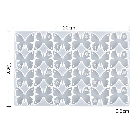 My Store Silicon Mould 24 Cavity Zodiac Sign Butterfly Keychain & Pendant Mould