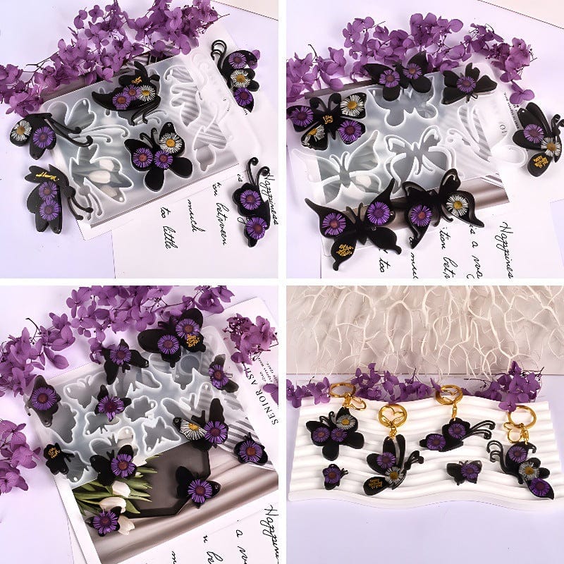 My Store Silicon Mould 24 Cavity Zodiac Sign Butterfly Keychain & Pendant Mould