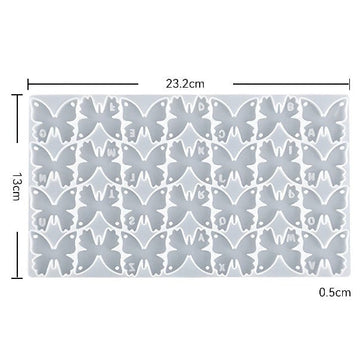My Store Silicon Mould 28 Cavity Letter Butterfly Keychain & Pendant Mould