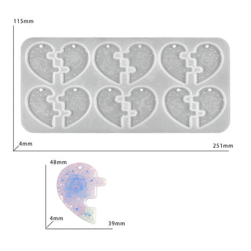 My Store Silicon Mould 12 Cavity Zodiac Heart Keychain & Pendant Mould