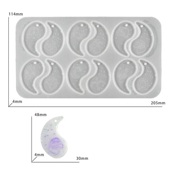 My Store Silicon Mould 12 Cavity Tai Chi Shape Keychain & Pendant Mould