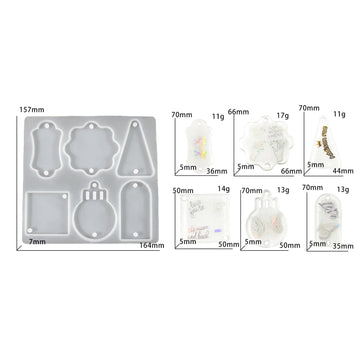 My Store Silicon Mould 6 Cavity Christmas Tree Decoration Element Mould