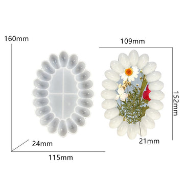 My Store Silicon Mould Oval Shape With Round Bubble Border Mould