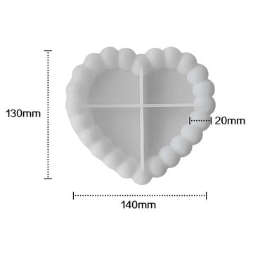 My Store Silicon Mould Heart Shape With Round Bubble Border Mould