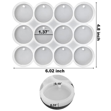 My Store Silicon Mould 12 Cavity Round Keychain & Pendant Mould