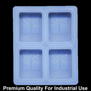 JUST CRAFT IT 4 Cavity rectangle tree design 125gms silicon soap mould