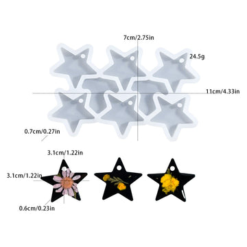 My Store Silicon Mould 6 Cavity Star Jewellery & Keychain Mould