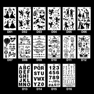 Crafteria 16 In 1 Love Element Theme Stencil Set