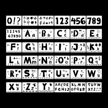 Crafteria 36 In 1 Alphabet & Numeric Stencil Set