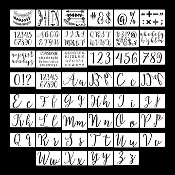 Crafteria 45 In 1 Alphabet & Numeric Stencil Set