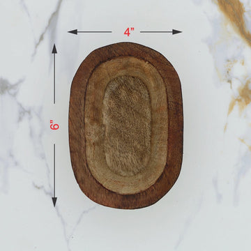 Crafteria 6 X 4 Wooden Candle Oval Boat Bowl