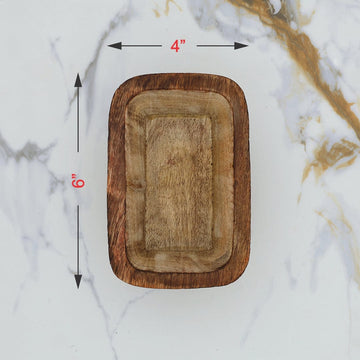 Crafteria 6 X 4 Wooden Candle Rectangle Boat Bowl