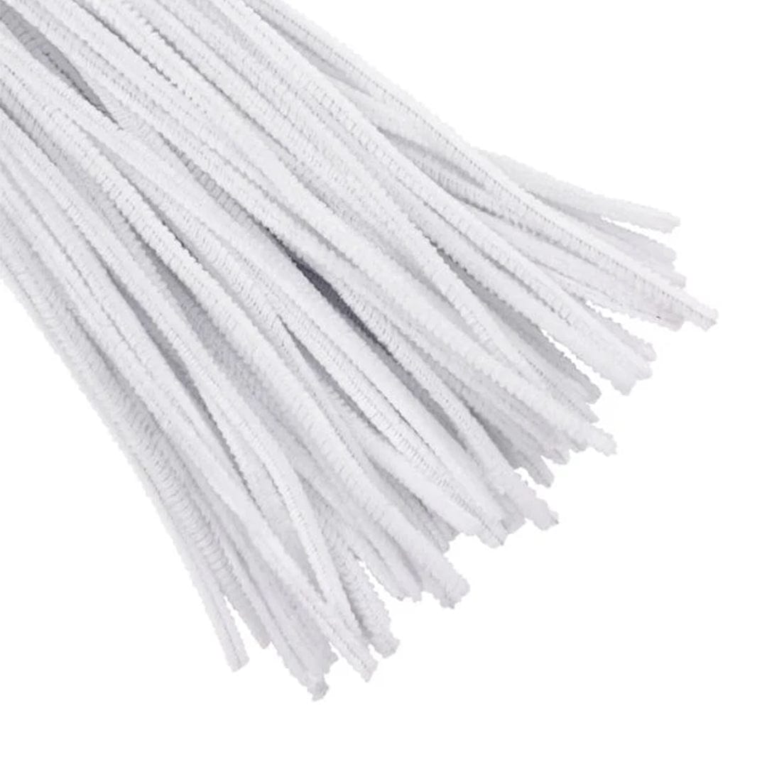 Crafteria White Pipe Cleaner Regular Colour (100Pcs/Pack)