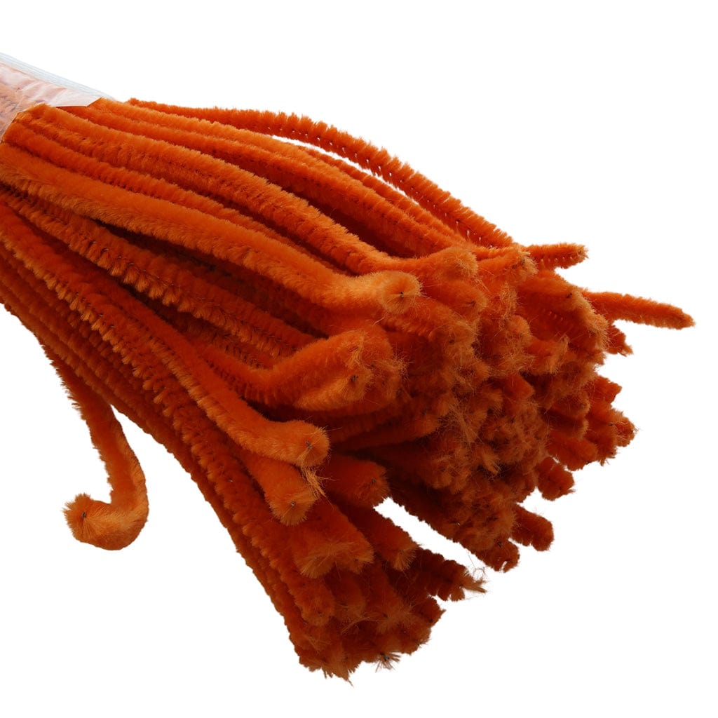 Crafteria Dark Orange Pipe Cleaner Regular Colour (100Pcs/Pack)