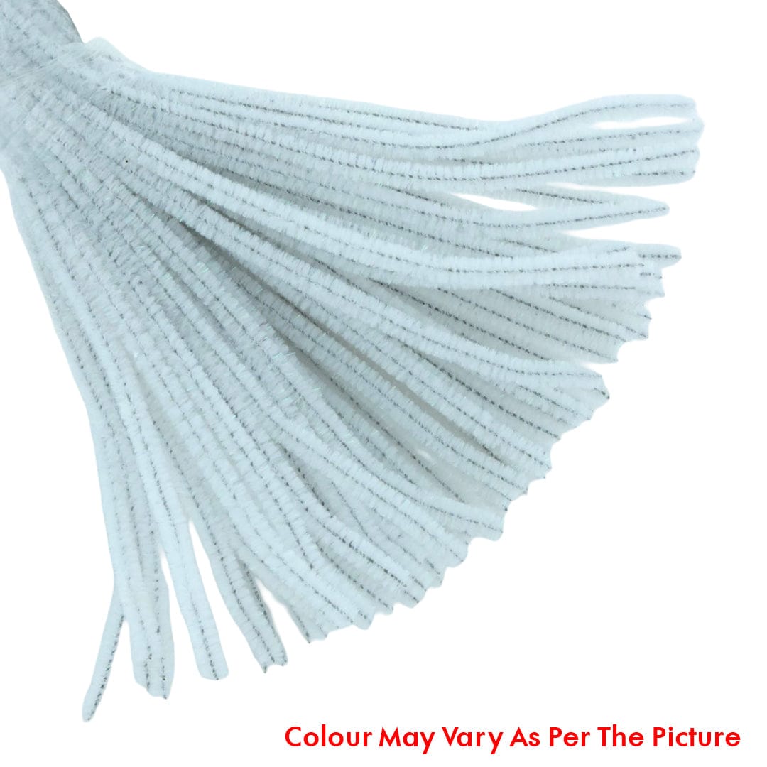 Crafteria White Shimmer Pipe Cleaner (100Pcs Approx.)