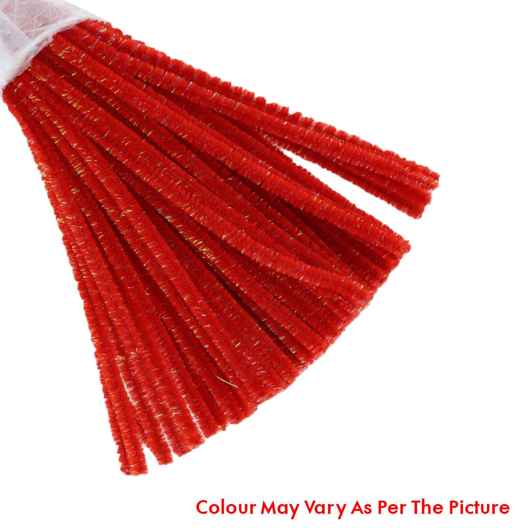 Crafteria Red Shimmer Pipe Cleaner (100Pcs Approx.)