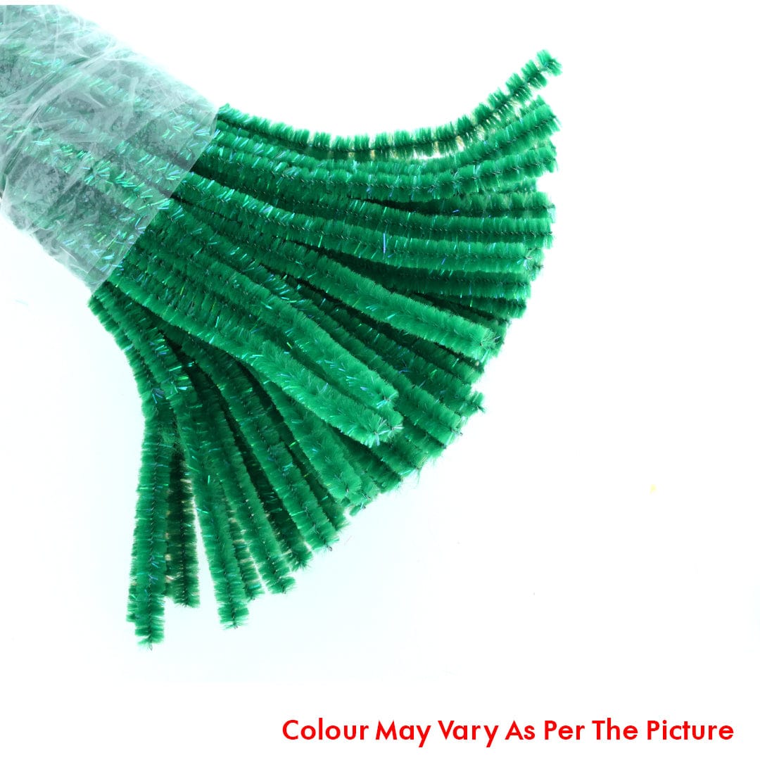 Crafteria Dark Green Shimmer Pipe Cleaner (100Pcs Approx.)