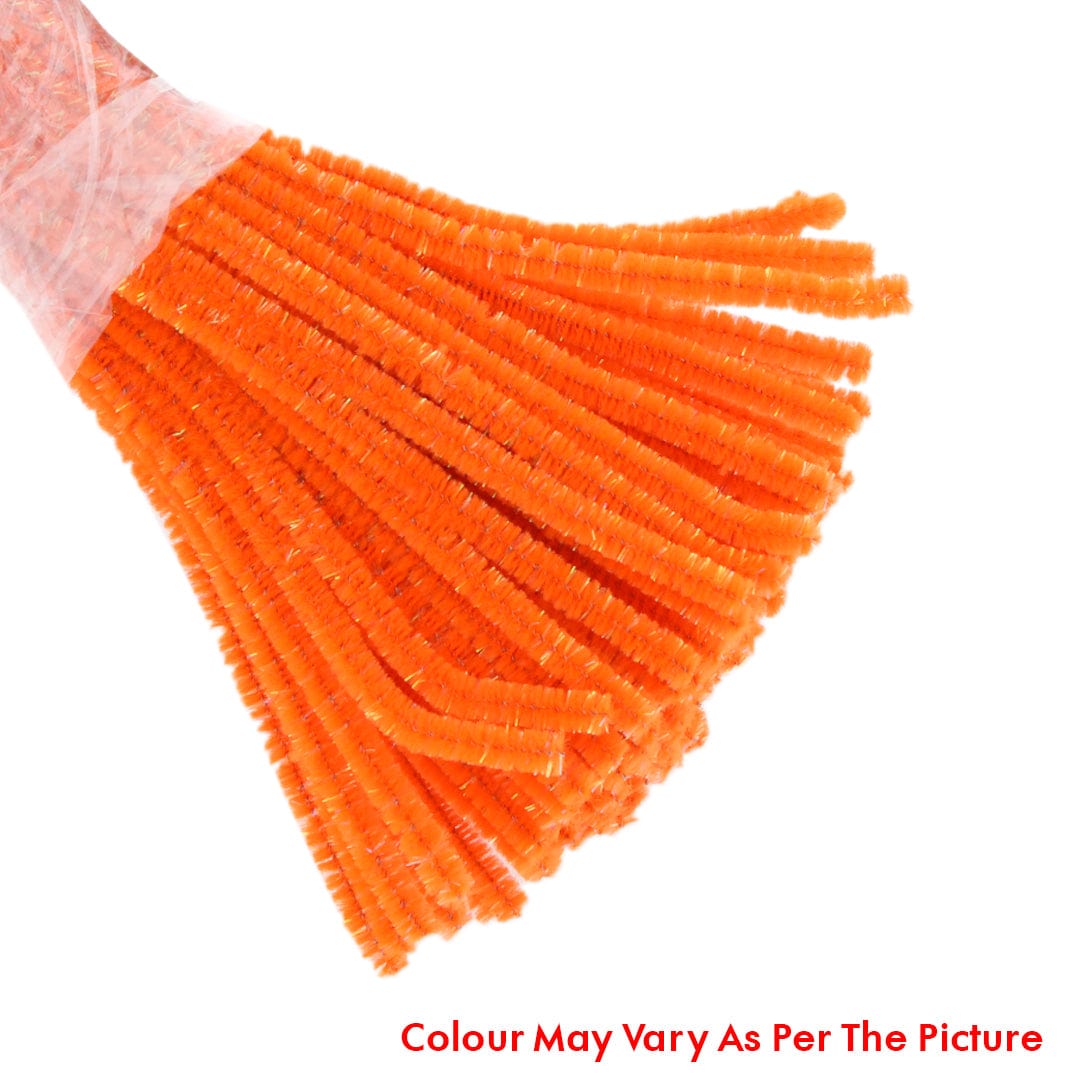 Crafteria F.Orange Shimmer Pipe Cleaner (100Pcs Approx.)
