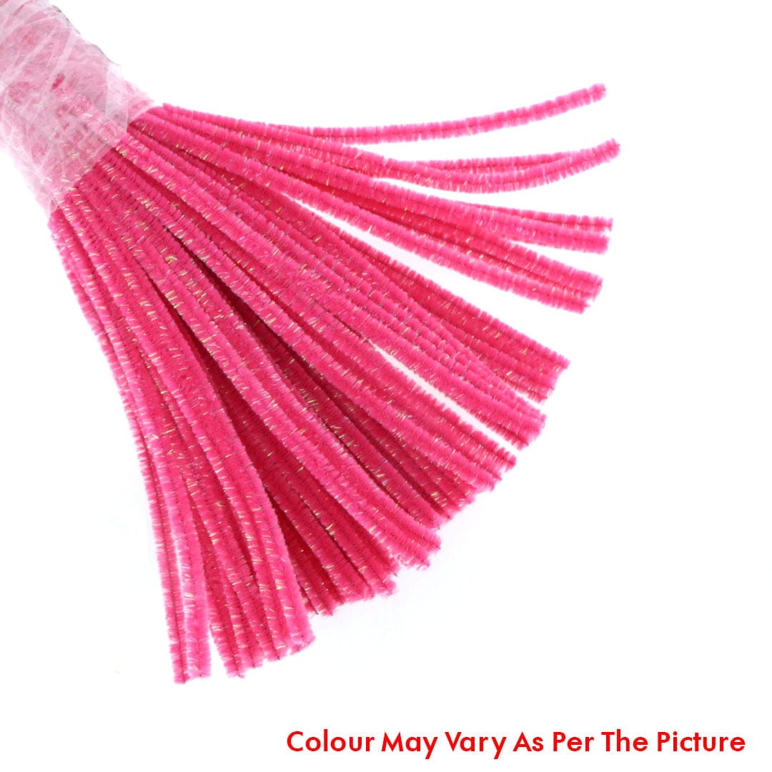 Crafteria Dark Pink Shimmer Pipe Cleaner (100Pcs Approx.)