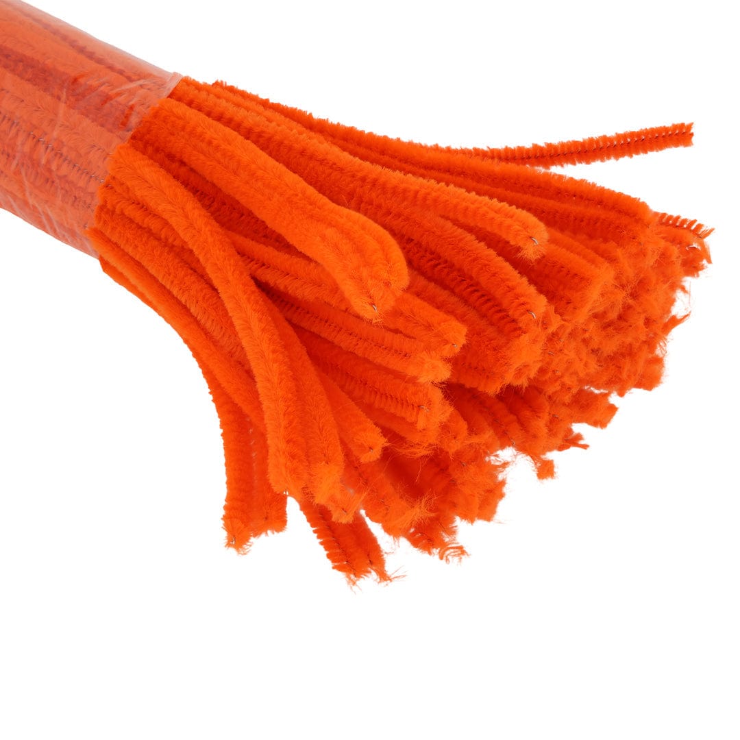 Crafteria F.Orange Pipe Cleaner Regular Colour (100Pcs/Pack)