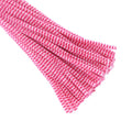 Crafteria White & Magenta Chenille Stripe Pipe Cleaners