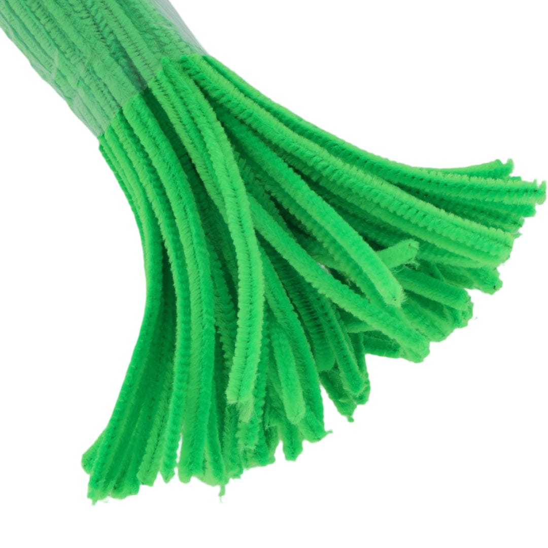 Crafteria Green Neon Pipe Cleaner Regular Colour (100Pcs/Pack)