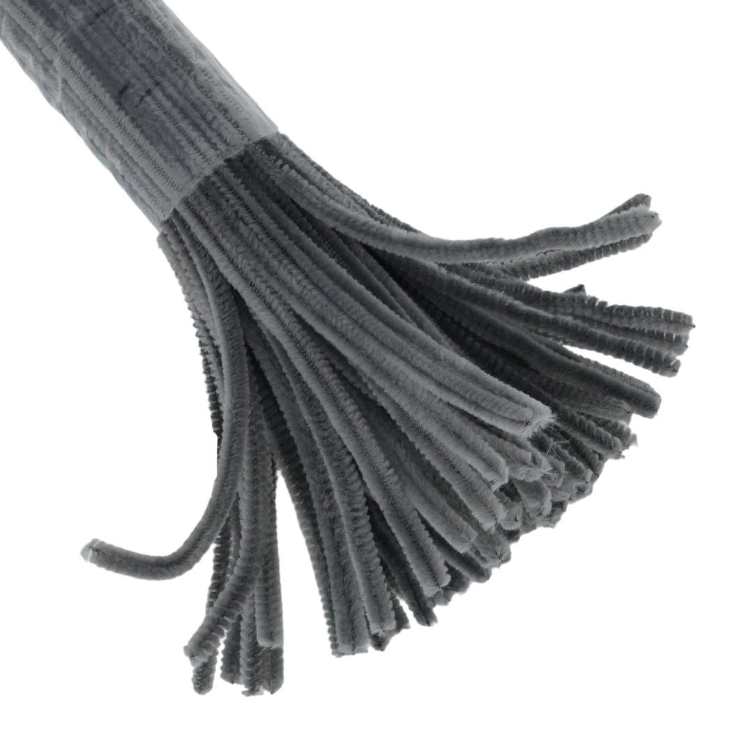 Crafteria Dark Grey Pipe Cleaner Regular Colour (100Pcs/Pack)