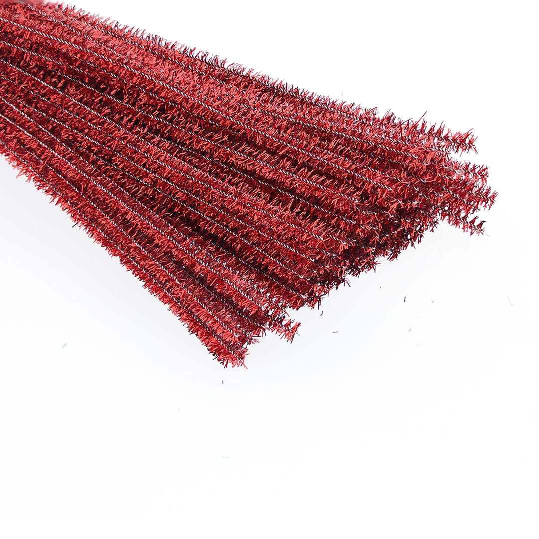 Crafteria Red Pipe Cleaner Zari Mix Colour (100Pcs/Pack)