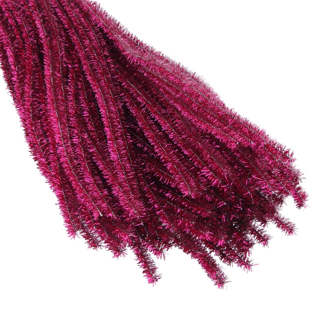 Crafteria Magenta Pipe Cleaner Zari Mix Colour (100Pcs/Pack)
