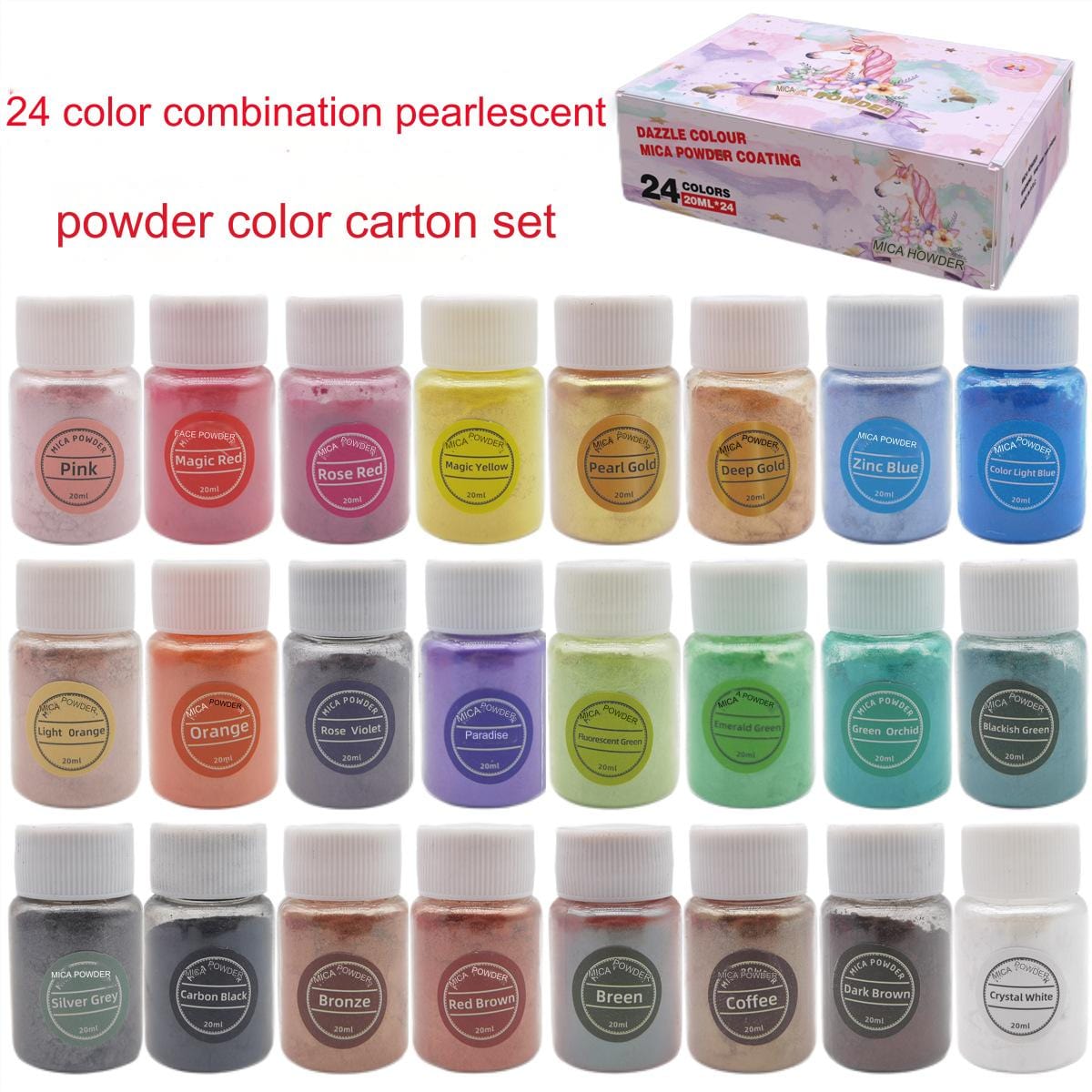 24 Shades Pearl Mica Powder Set