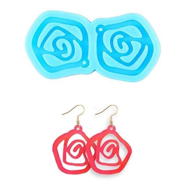 My Store SILICON MOULD ROSE EARRING MOULD