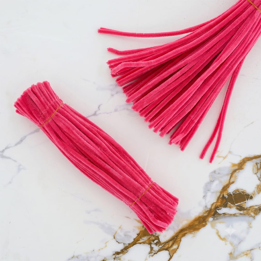 Crafteria Pink Premium Pipe Cleaners (8MM Approx.)