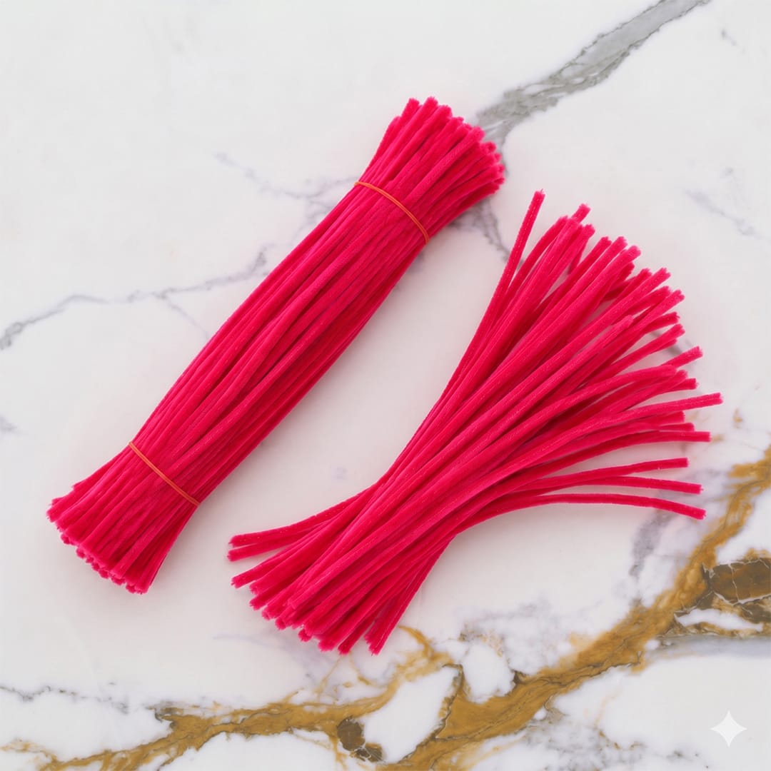 Crafteria Neon Pink Premium Pipe Cleaners (8MM Approx.)