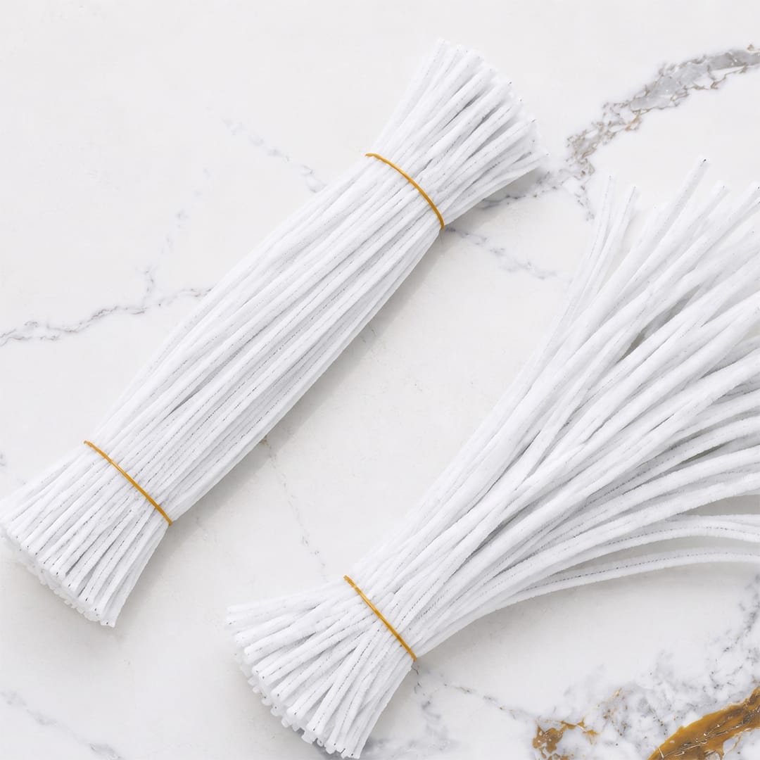 Crafteria White Premium Pipe Cleaners (8MM Approx.)