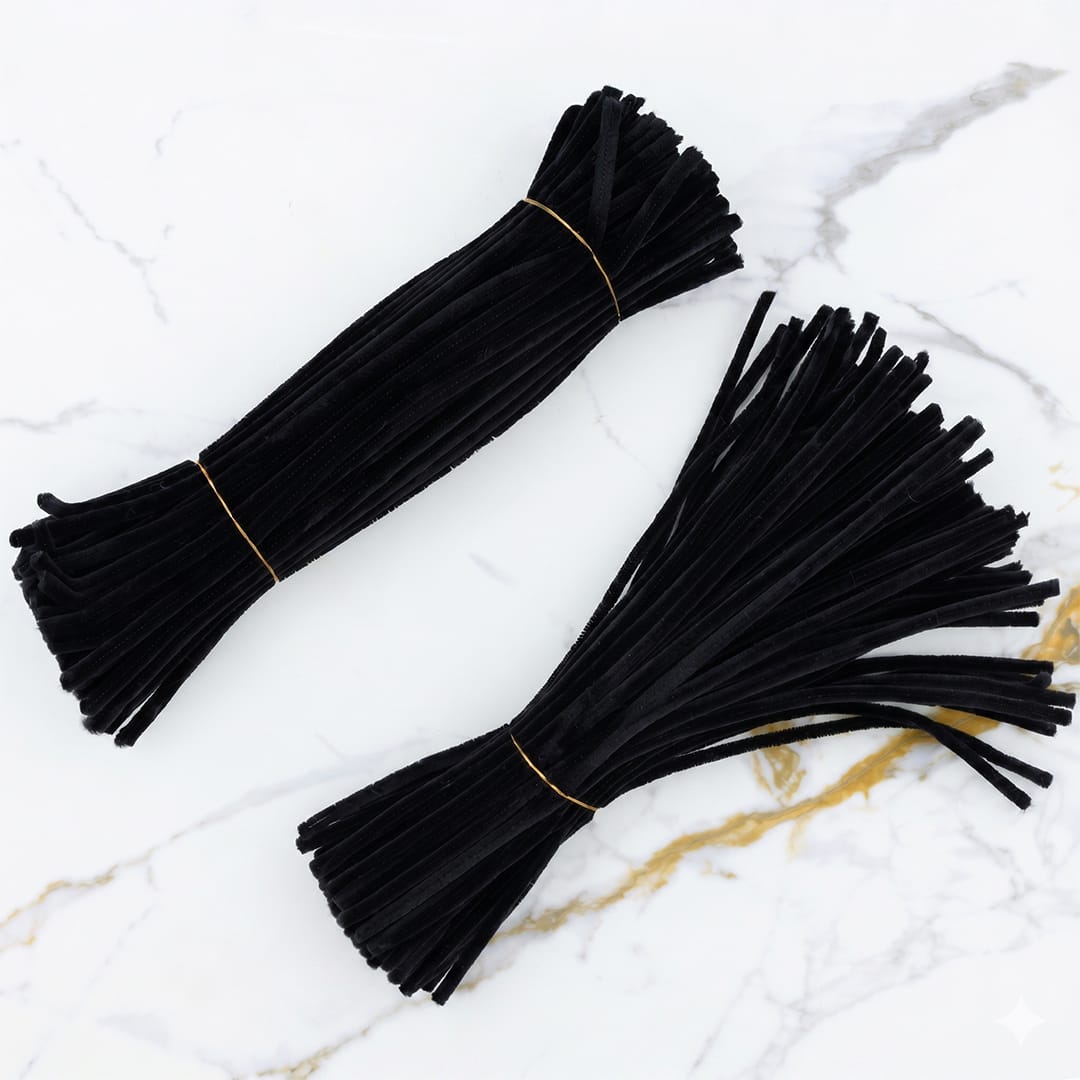 Crafteria Black Premium Pipe Cleaners (8MM Approx.)