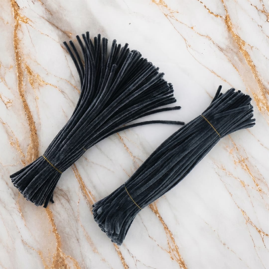 Crafteria Charcoal Grey Premium Pipe Cleaners (8MM Approx.)