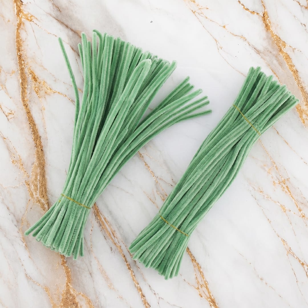 Crafteria Spring Rain Green Premium Pipe Cleaners (8MM Approx.)