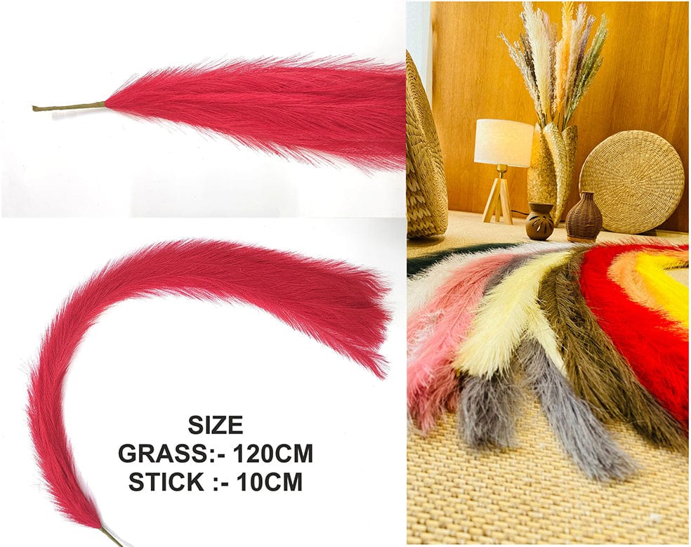 My Store GRASS RED FAUX BOHO PAMPAS GRASS