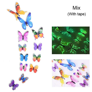 Glow In Dark 3D Butterfly Stickers