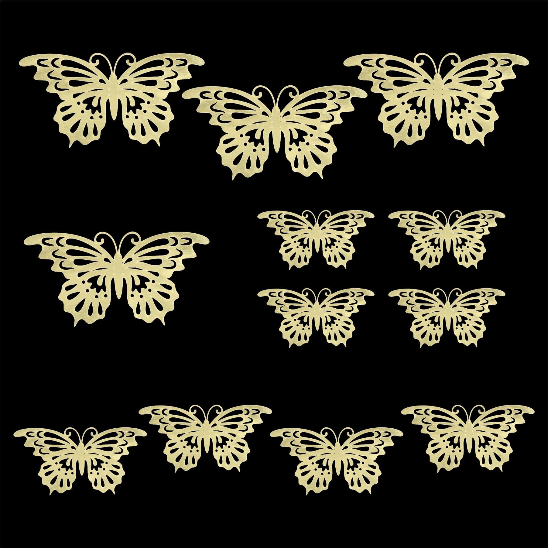 3D Metallic Butterflies Decoration D01