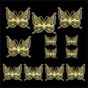 3D Metallic Butterflies Decoration D02