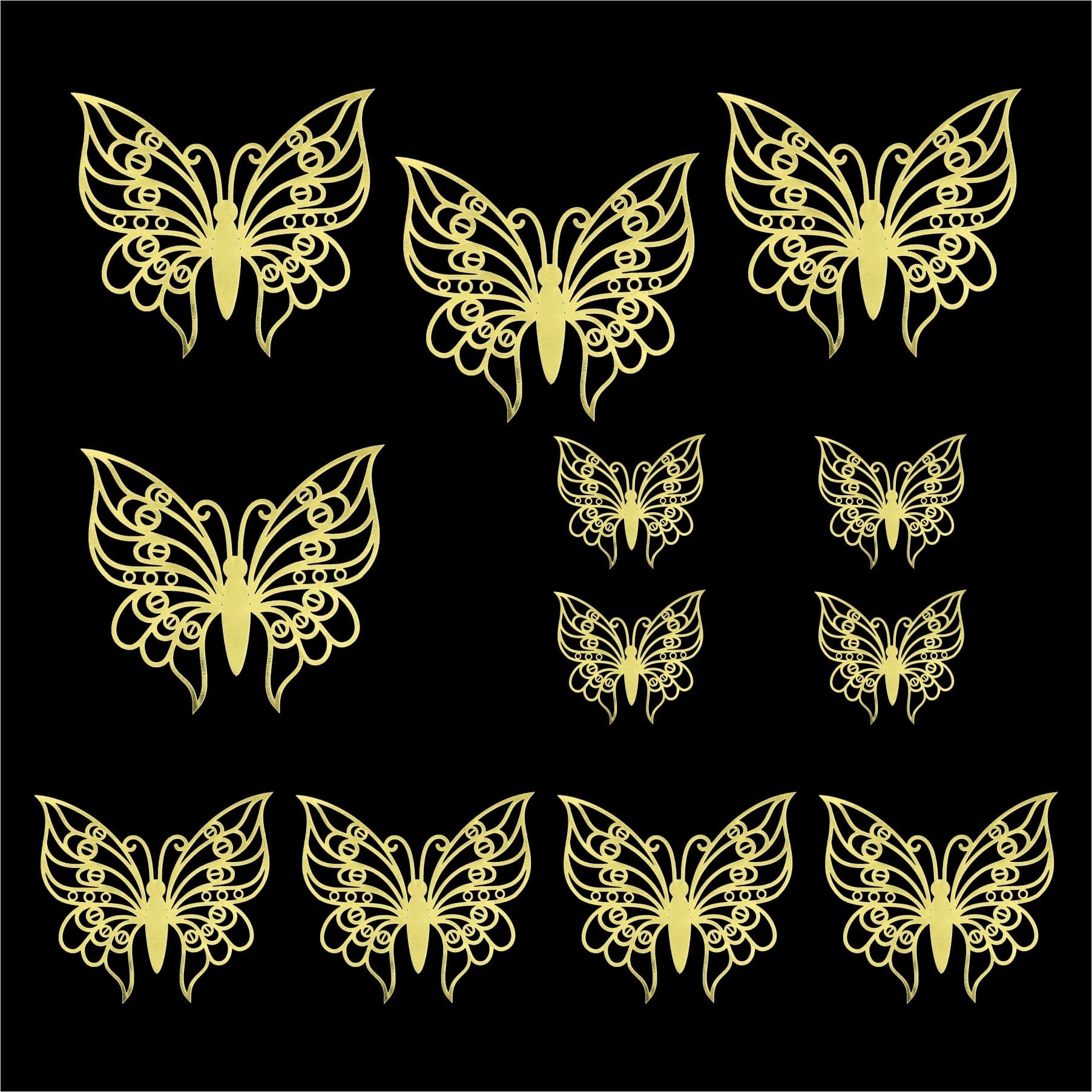 3D Metallic Butterflies Decoration D03