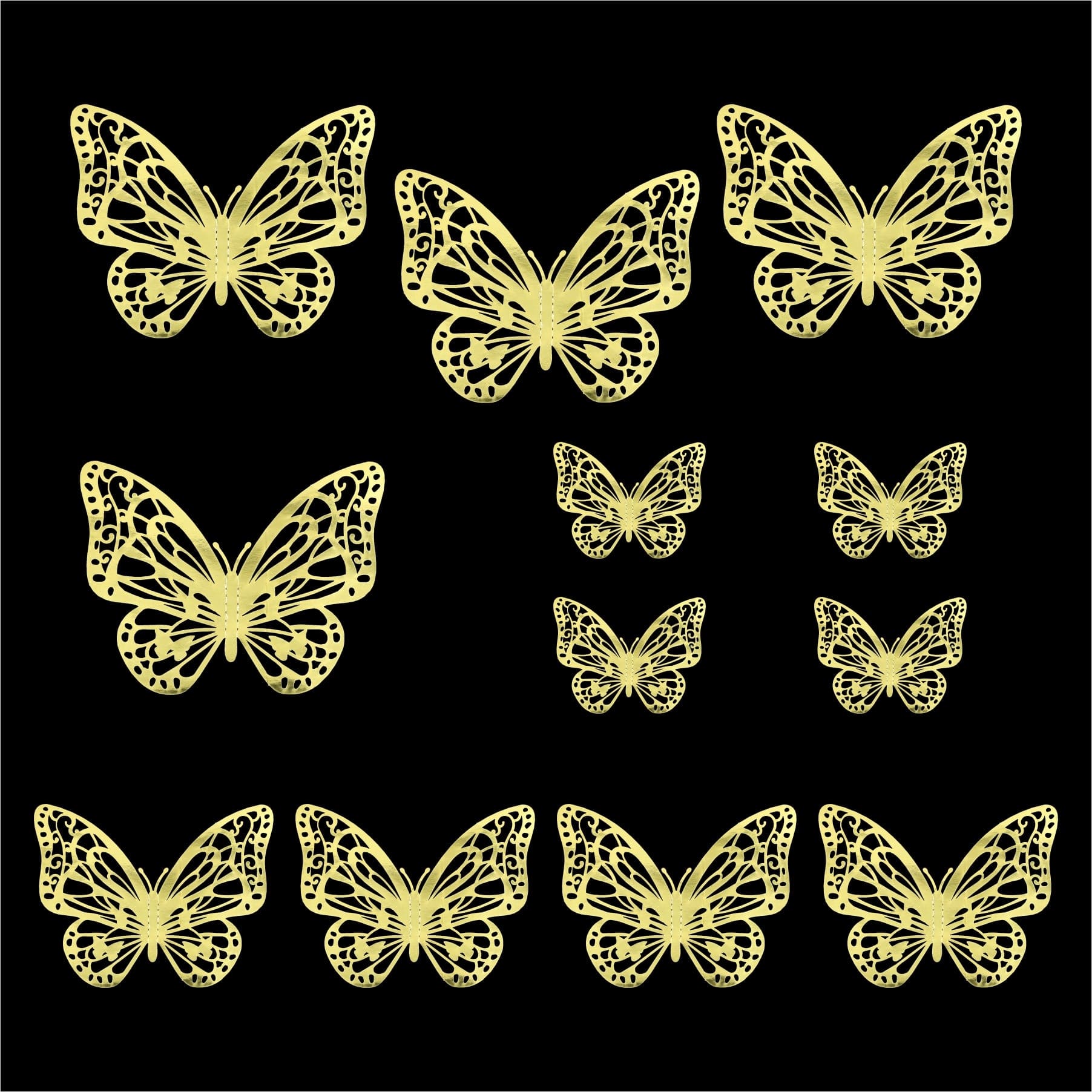 3D Metallic Butterflies Decoration D04