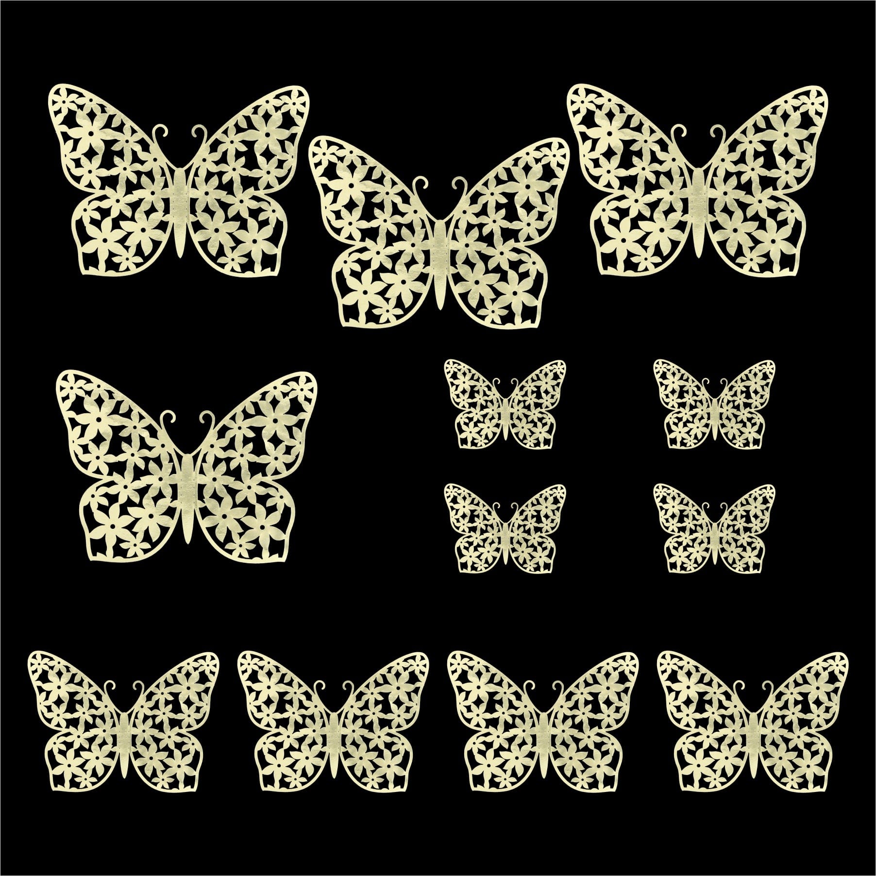 3D Metallic Butterflies Decoration D06