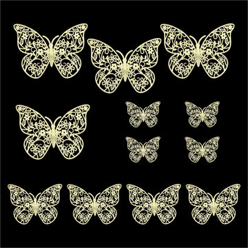 3D Metallic Butterflies Decoration D07