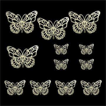 3D Metallic Butterflies Decoration D08