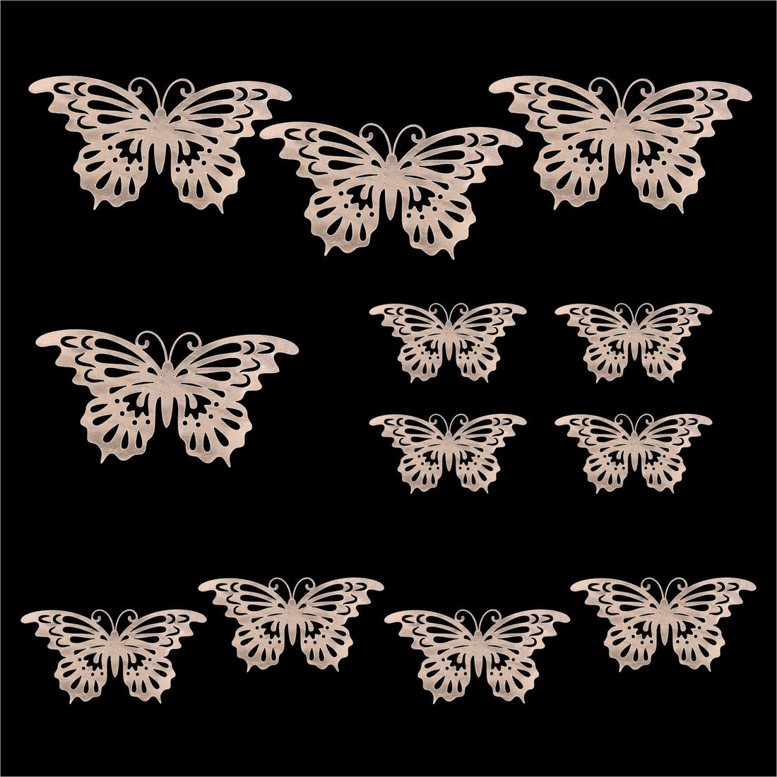 3D Metallic Butterflies Decoration D01