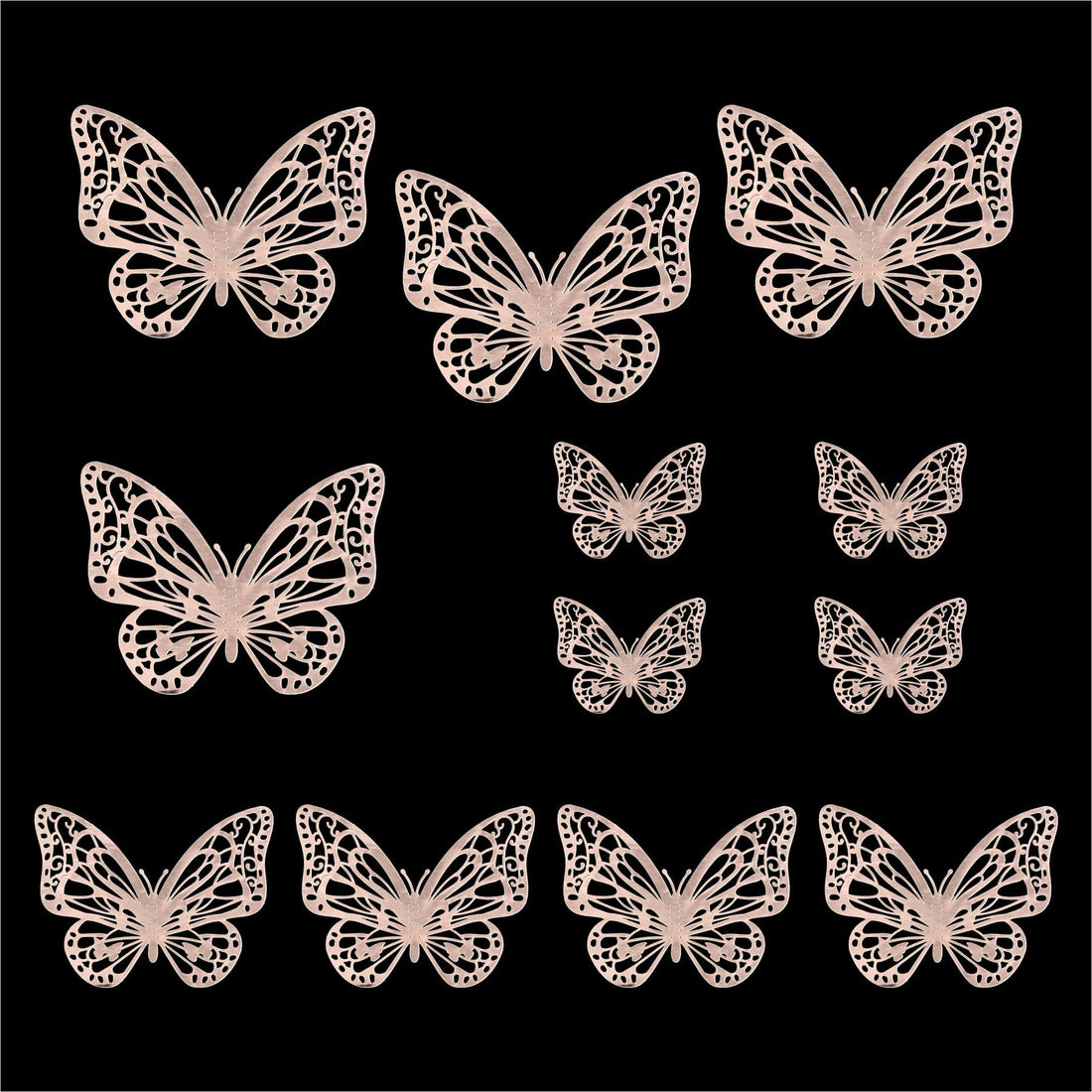 3D Metallic Butterflies Decoration D04